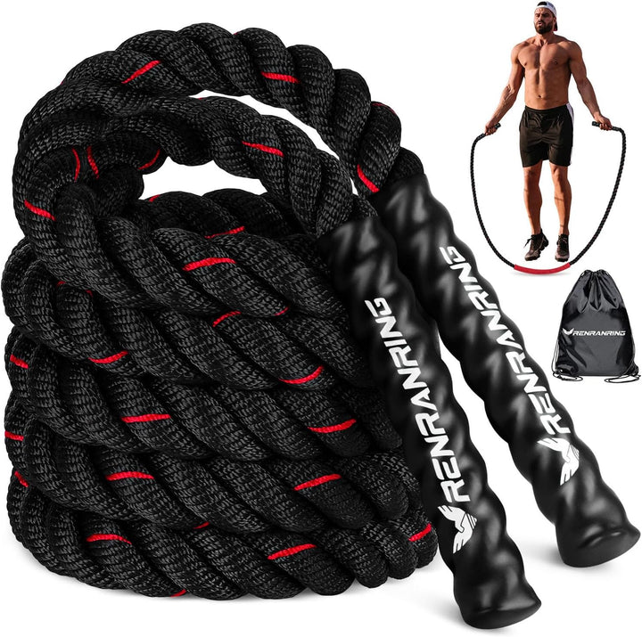 Heavy-duty professional weighted jump rope from The Peak Pivot for cardio, strength training, and fat burning exercises.