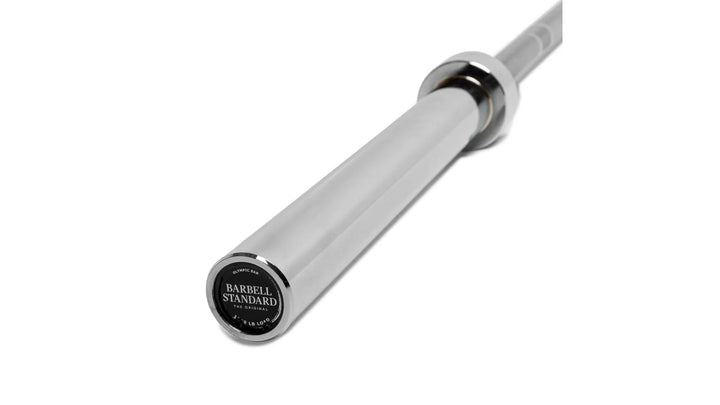 Barbell Standard 1500 Olympic Barbell with chrome finish and rotating sleeves, ideal for weightlifting and strength training.