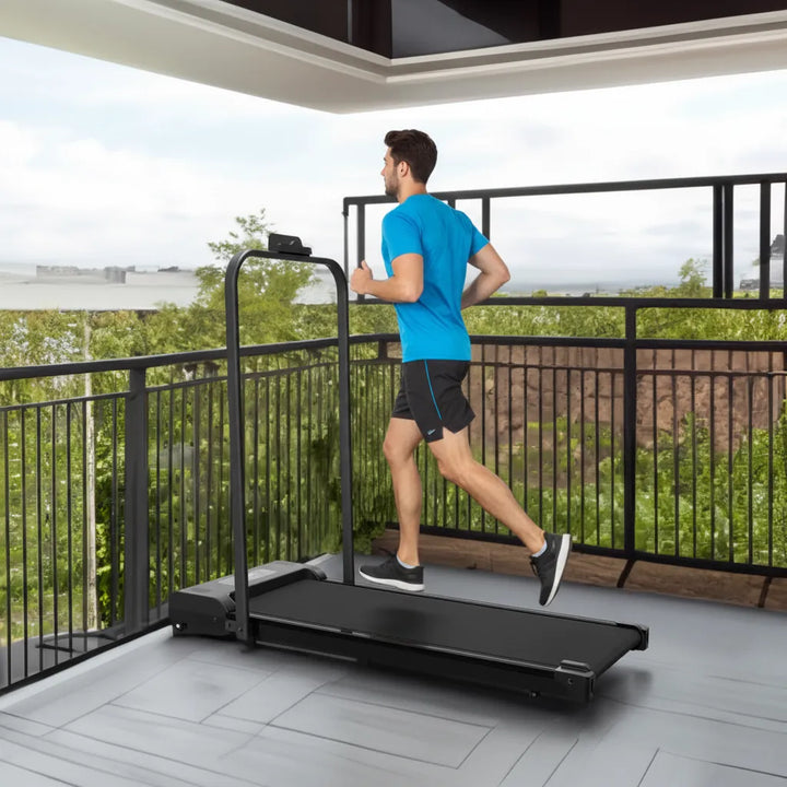 Under Desk Treadmill with LED display, compact design, and adjustable speed for office workouts