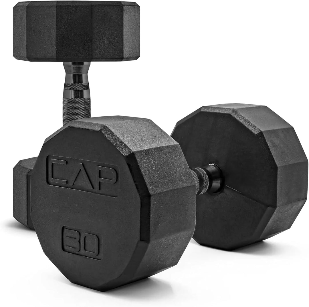 Cast iron hex dumbbells from The Peak Pivot for strength training at home, featuring durable, textured grips and compact design