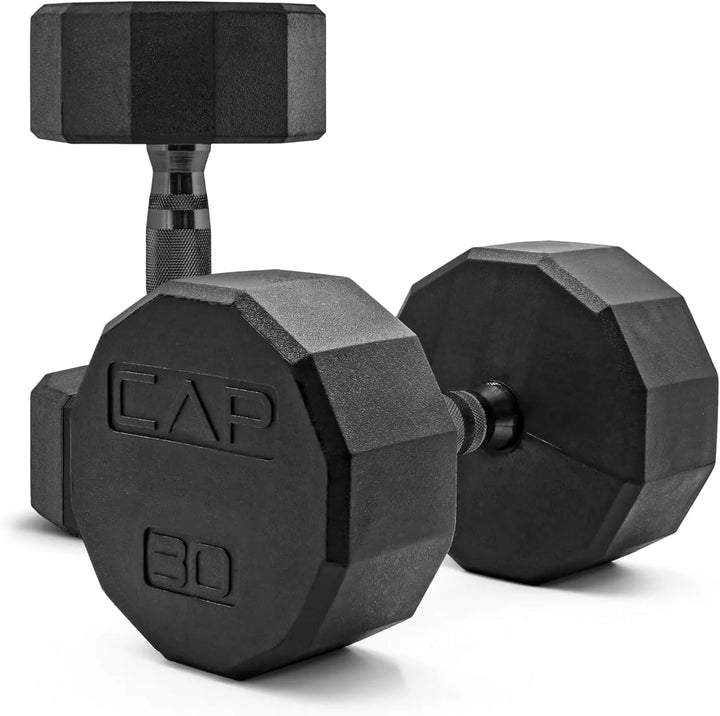 Cast iron hex dumbbells from The Peak Pivot for strength training at home, featuring durable, textured grips and compact design