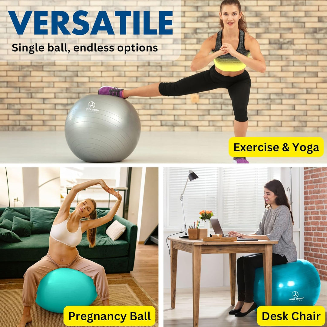 The Peak Pivot professional-grade anti-burst balance ball used for fitness, pregnancy, or as an office chair seat.