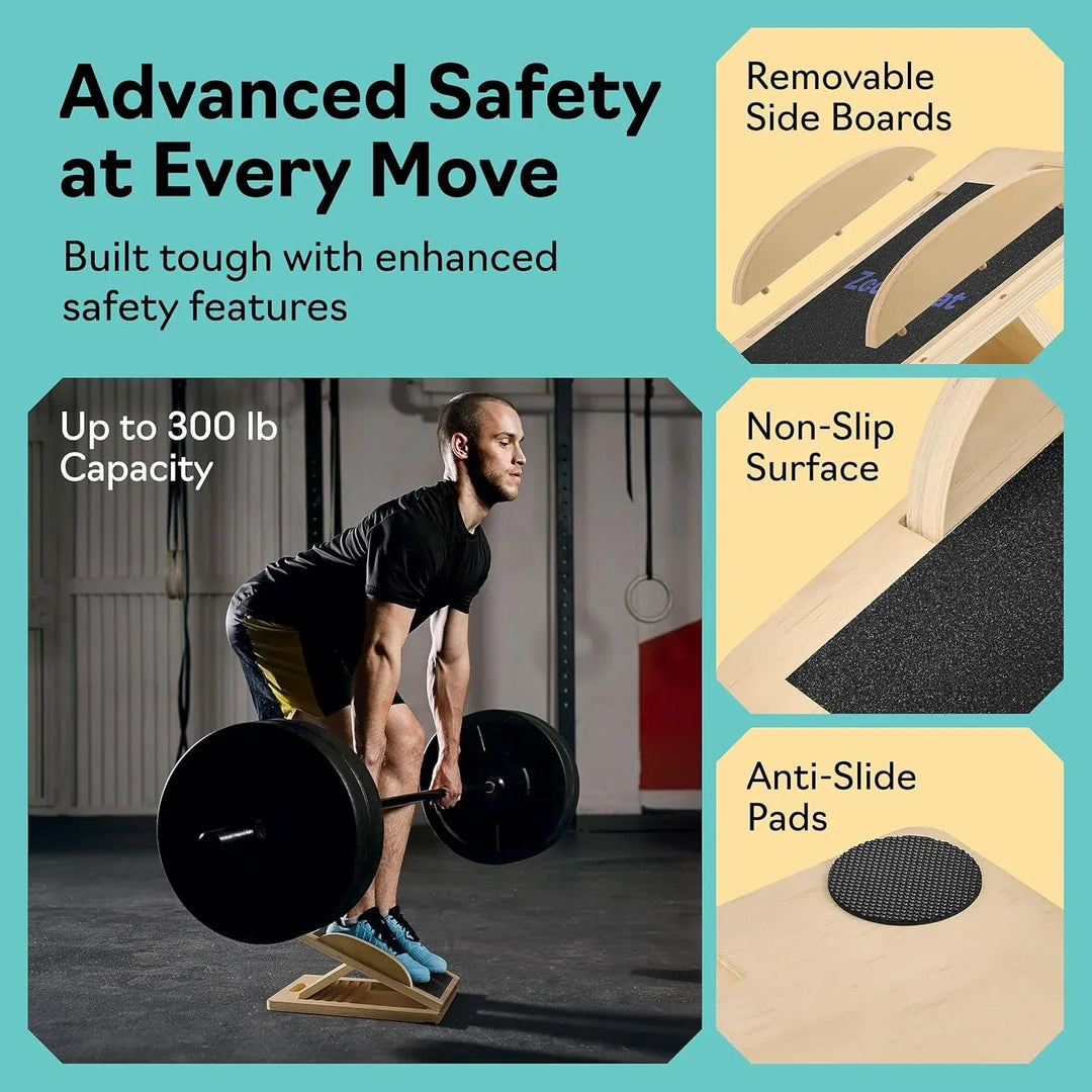 Balance Board – 3-in-1 Wooden Slant &amp; Calf Stretch Board
