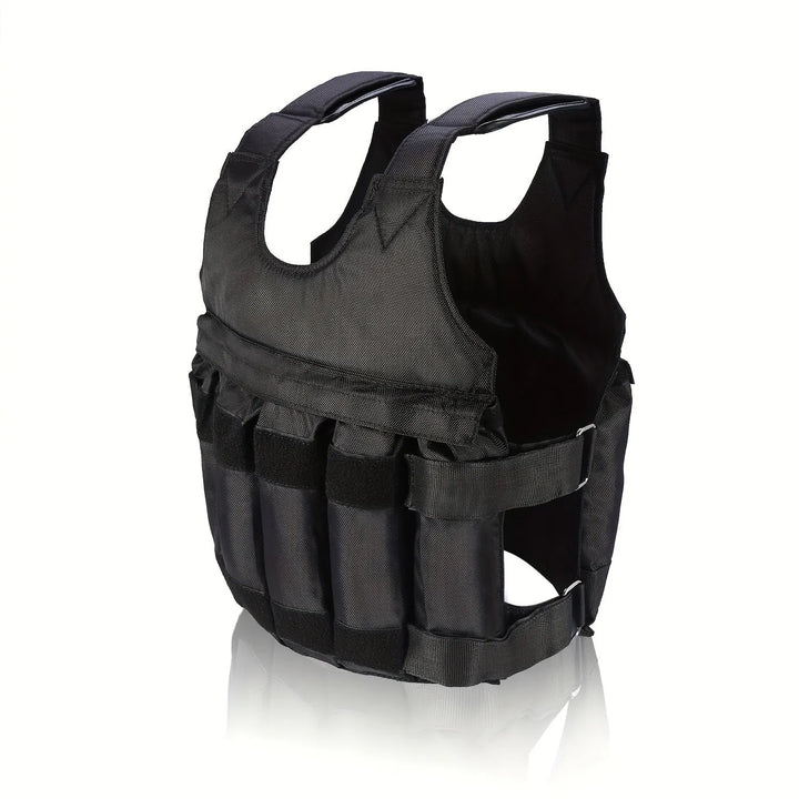 TM Adjustable Weighted Vest for strength training, 50kg capacity, sports fitness accessory with padded straps and weight pockets.