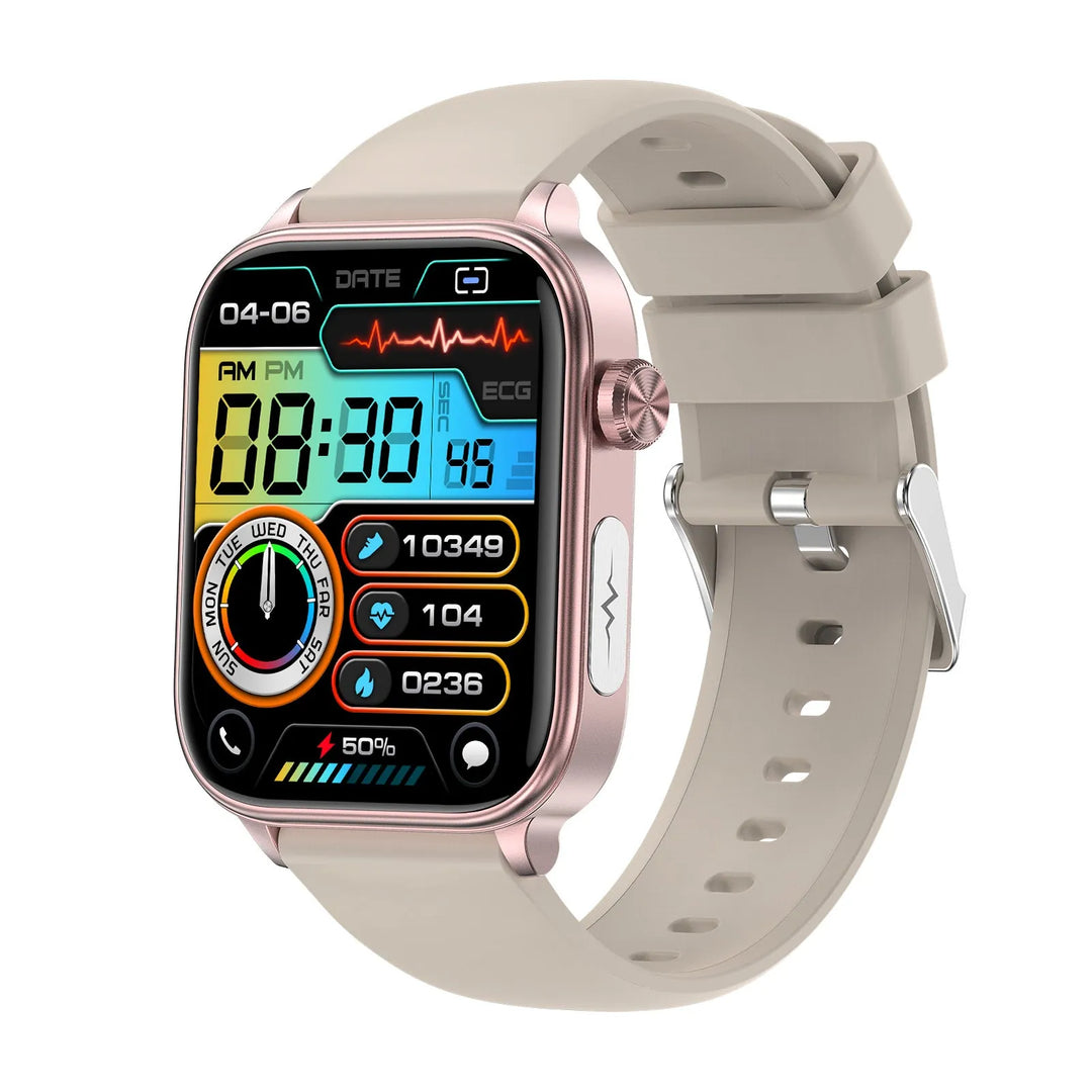 V.I.P Digital Presence Bluetooth Smart Watch ET570 with HD display, black band, and sleek design for fitness and notifications.