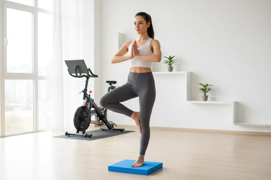 The Peak Pivot balance workout equipment, core and stability balance pad for enhancing fitness and stability exercises.