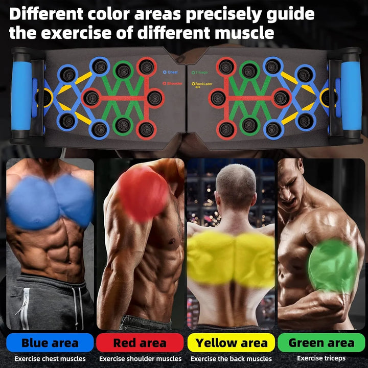 28-in-1 upper body training system with adjustable handles and multiple workout attachments for versatile strength exercises.