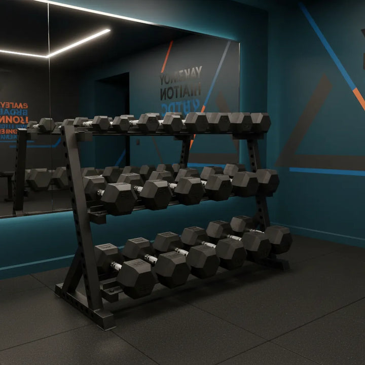 Three-Tier Dumbbell Rack