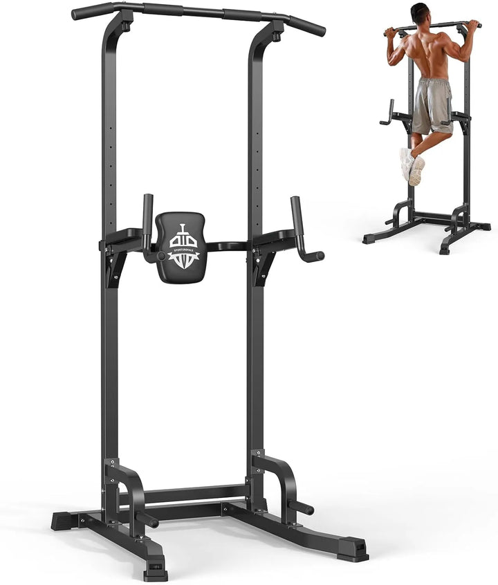 Power Tower pull-up station by The Peak Pivot with multiple workout bars and sturdy frame for strength training exercises.