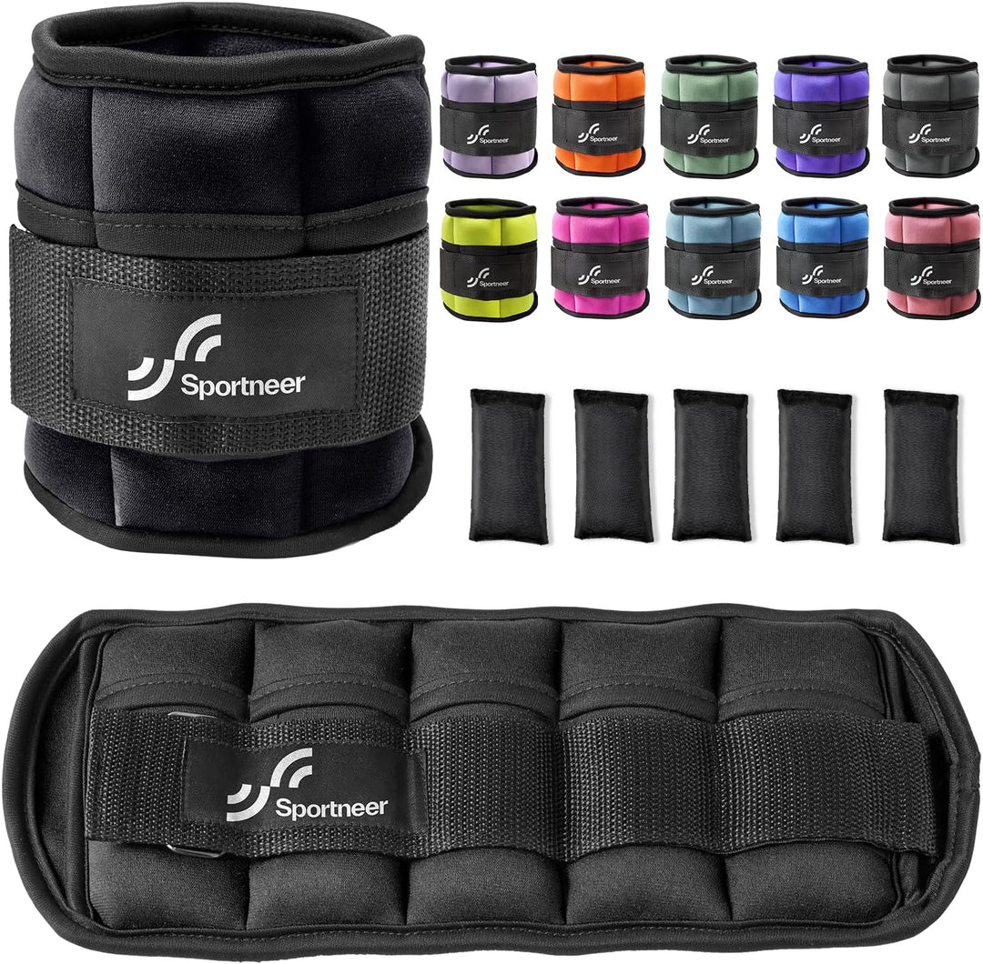 Adjustable ankle weights from The Peak Pivot, 2 to 10 lbs, used for training and rehabilitation exercises.