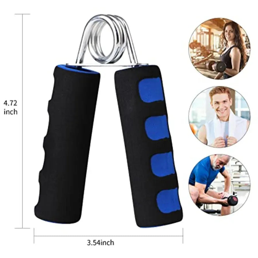 Pair of The Peak Pivot forearm training hand grippers with soft foam handles for effective at-home grip strength exercises.