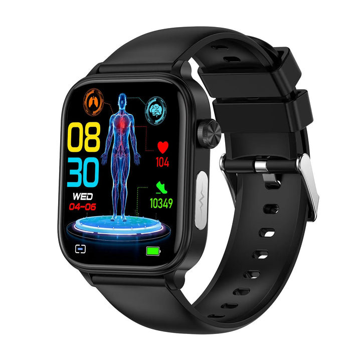 V.I.P Digital Presence Bluetooth Smart Watch ET570 with HD display showing time and fitness tracking features on a black band.