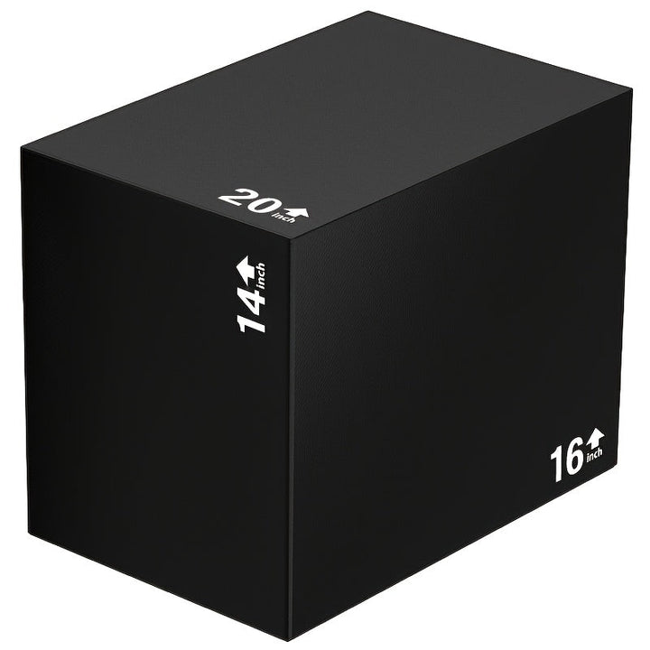 TM Peak Pivot plyometric jump box for home workouts, showing a sturdy foam and wood fitness box for jumping exercises.