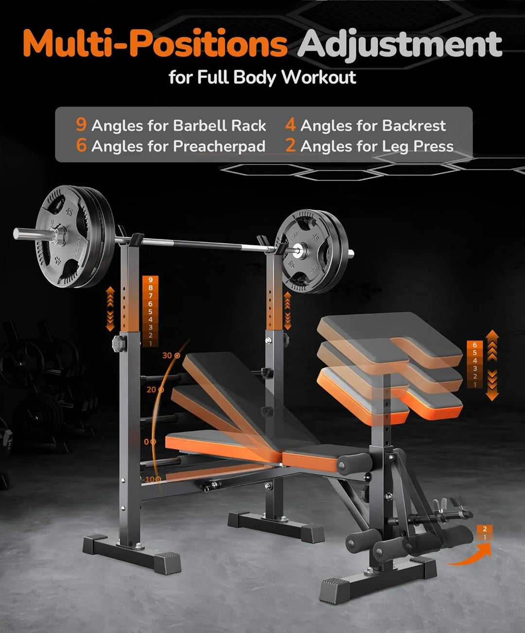 Multi-Function 6 in 1 Weight Bench Set