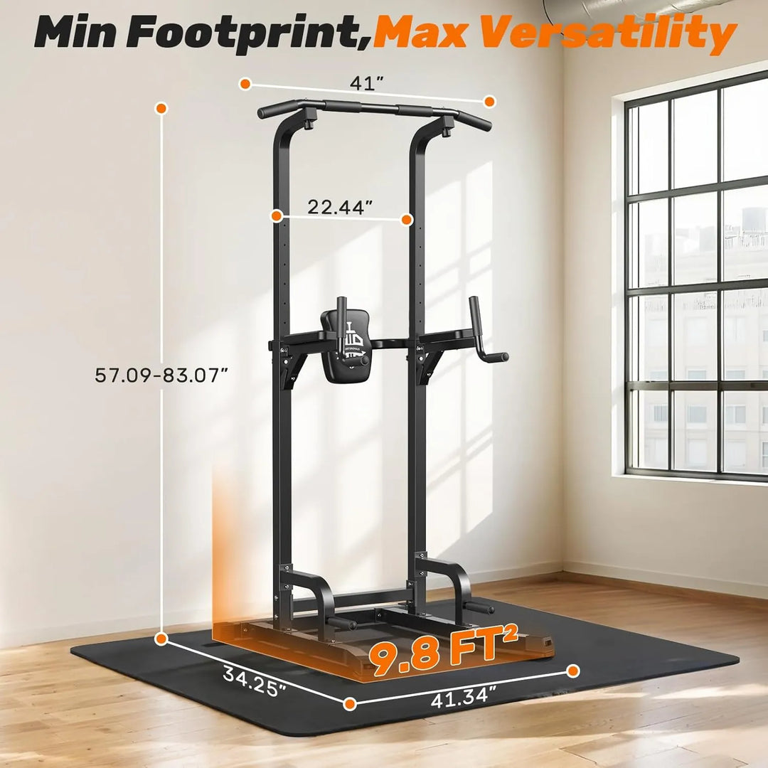 Power Tower Pull-up Station by The Peak Pivot with multiple workout bars and sturdy frame for strength training exercises.