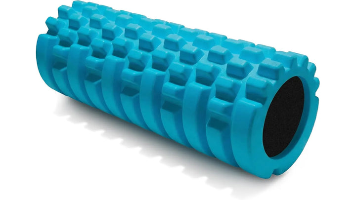  foam roller for deep tissue massage, showing a textured cylindrical foam roller on a neutral background.