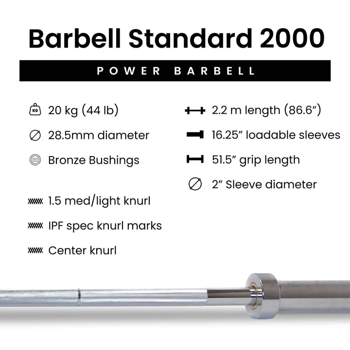 Barbell Standard 2000 Power Barbell Weight Sets