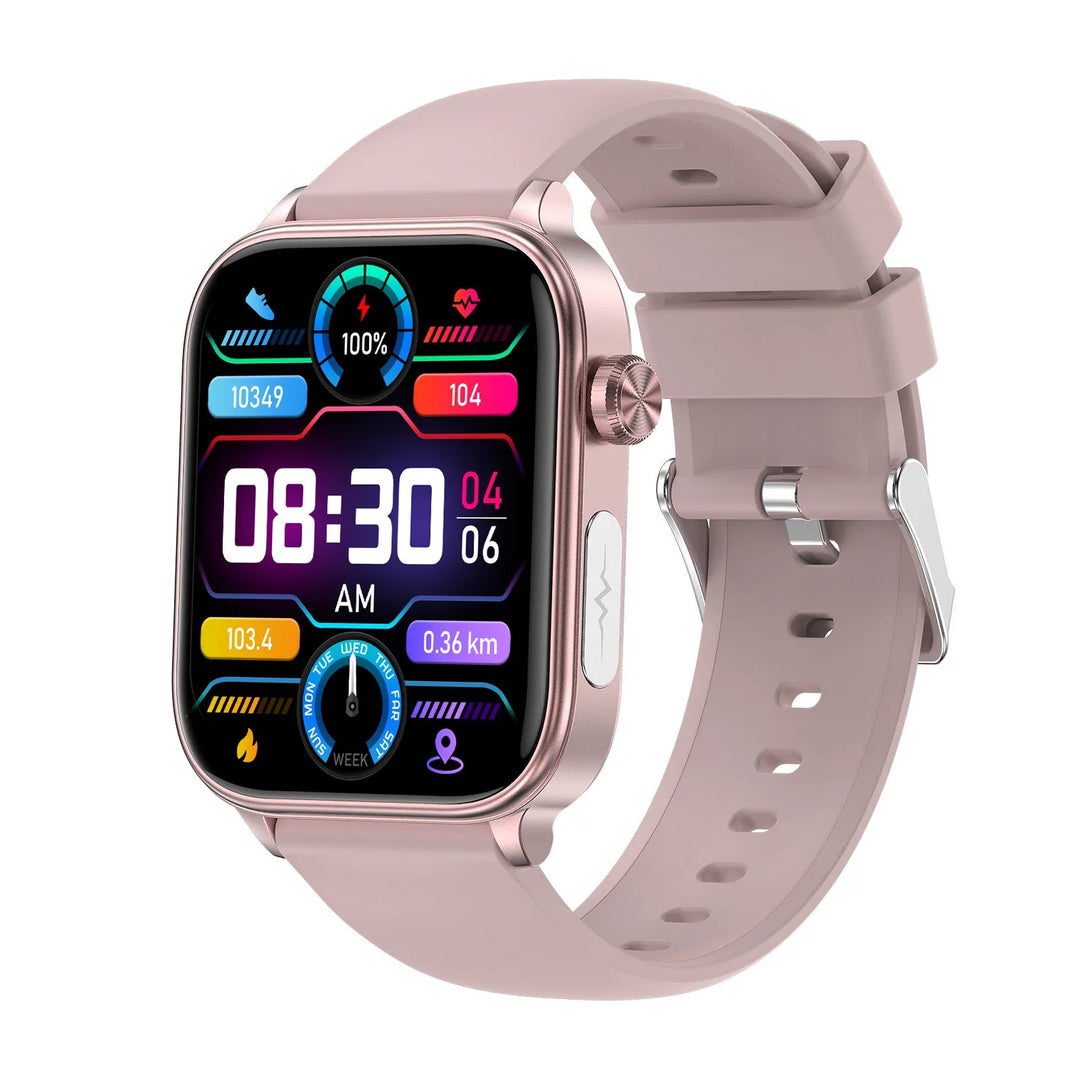 V.I.P Digital Presence Bluetooth Smart Watch ET570 with HD display showing time and fitness icons on black strap