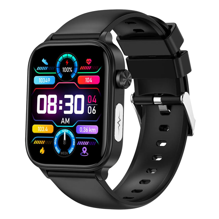 V.I.P Digital Presence Bluetooth Smart Watch ET570 with HD display showing time and fitness stats on a black smartwatch screen.