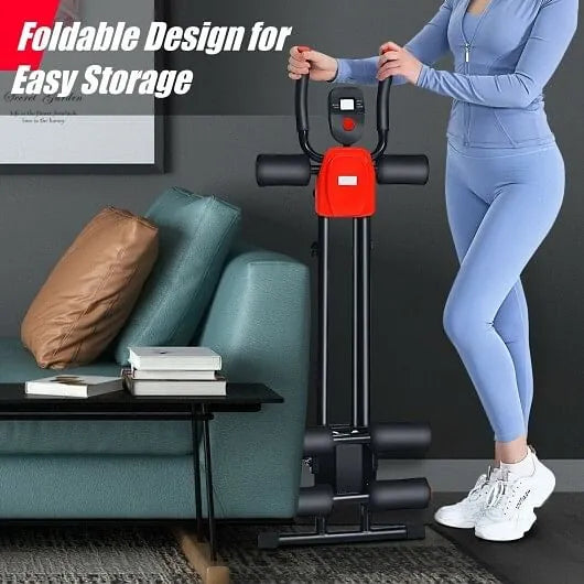 Foldable Ab Trainer Machine by The Peak Pivot for core workouts, featuring a compact design and adjustable settings.