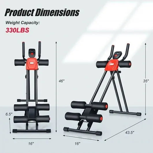 Foldable Ab Trainer Machine by The Peak Pivot for core workouts, featuring adjustable settings and compact design.