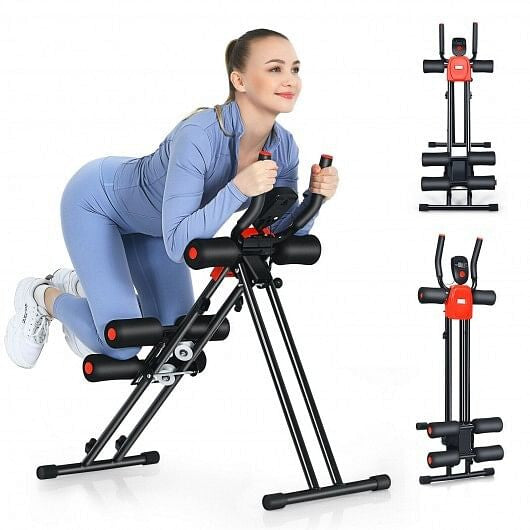 Foldable Ab Trainer Machine by The Peak Pivot for core workouts, featuring adjustable support and compact design.