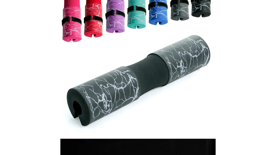The Peak Pivot Ultimate Barbell Squat Pad wrapped around a barbell for comfortable weightlifting and squat exercises