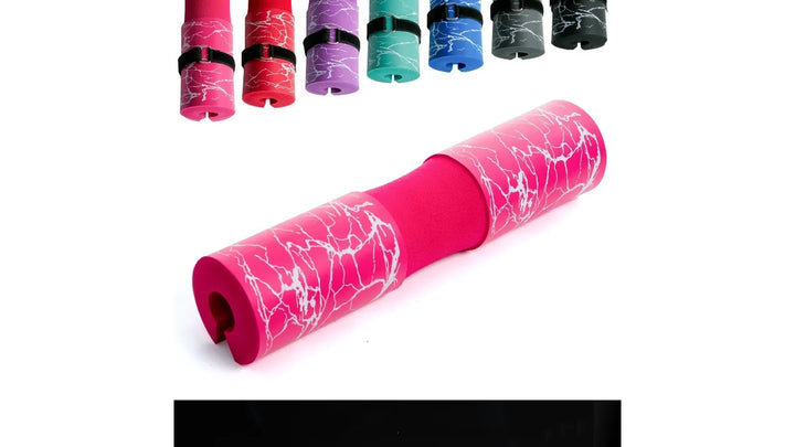 The Peak Pivot Ultimate Barbell Squat Pad shown wrapped around a barbell for comfortable weightlifting and squat exercises.