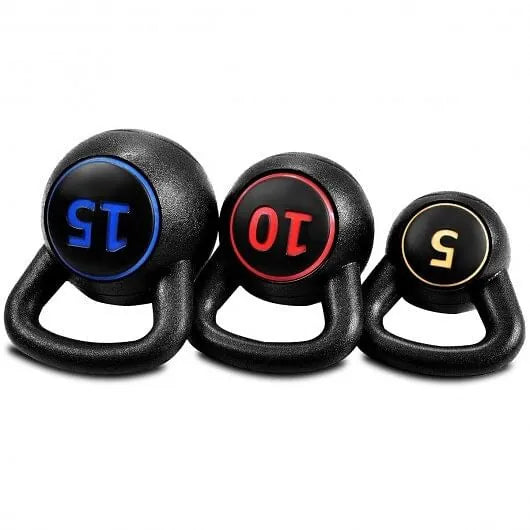 Set of Peak Pivot kettlebell weights for full body training, featuring multiple weights and a sturdy handle for strength workouts.