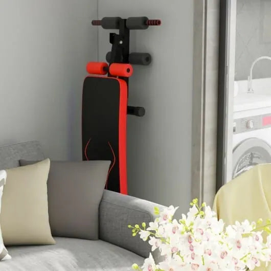 Adjustable foldable weight bench from The Peak Pivot, designed for full-body strength training and versatile workout routines.