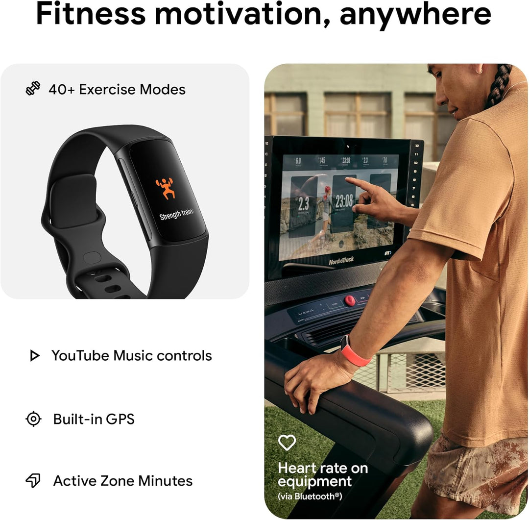 The Peak Pivot advanced fitness tracker with Google built-in, showing a digital watch face with step count and navigation icons.