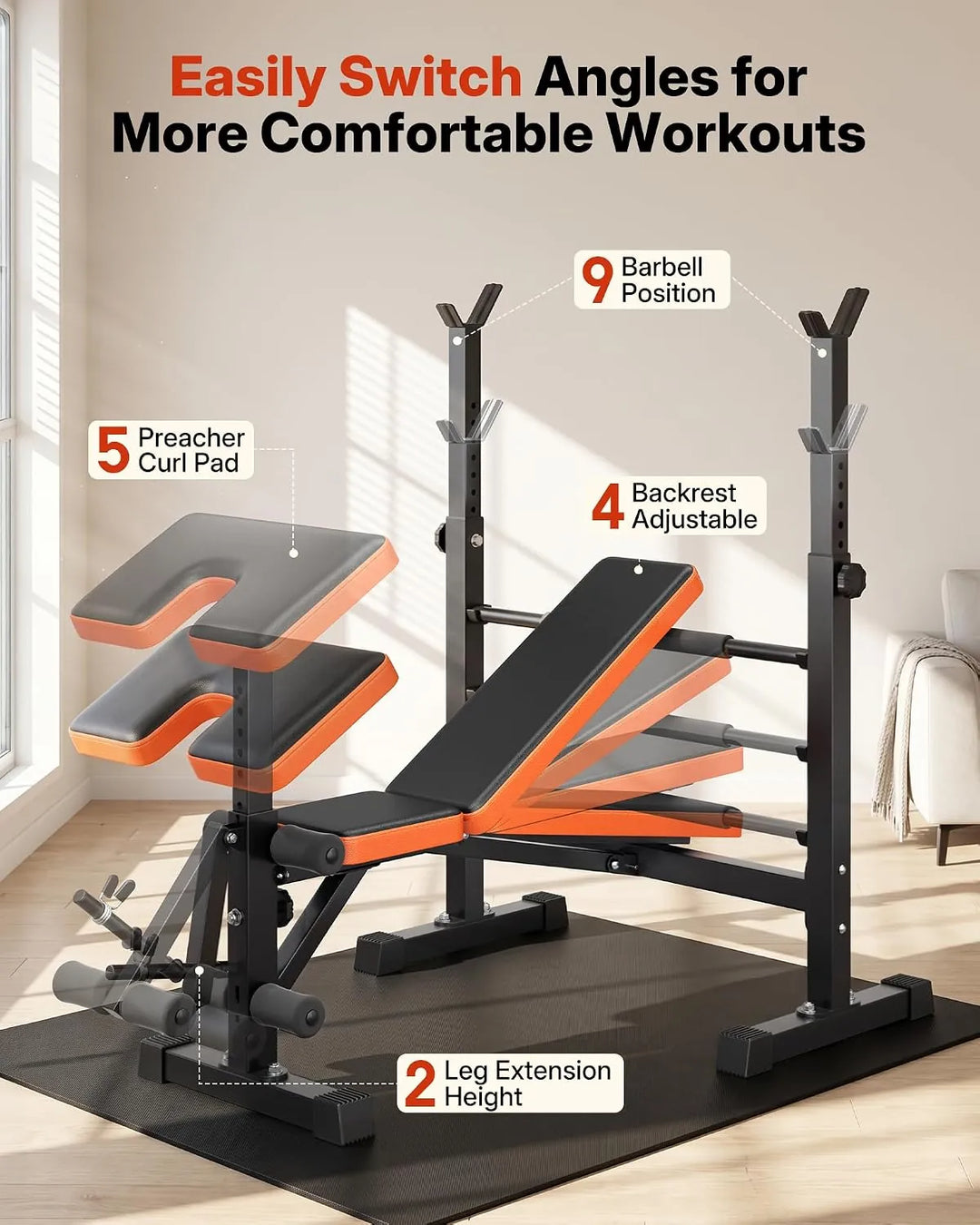 6-In-1 Weight Bench Set