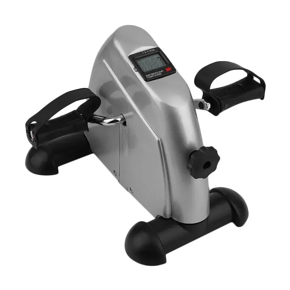 Adjustable mini exercise bicycle for under-desk use by The Peak Pivot, compact design for seated leg pedaling workouts.