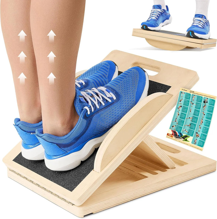 Balance Board – 3-in-1 Wooden Slant &amp; Calf Stretch Board