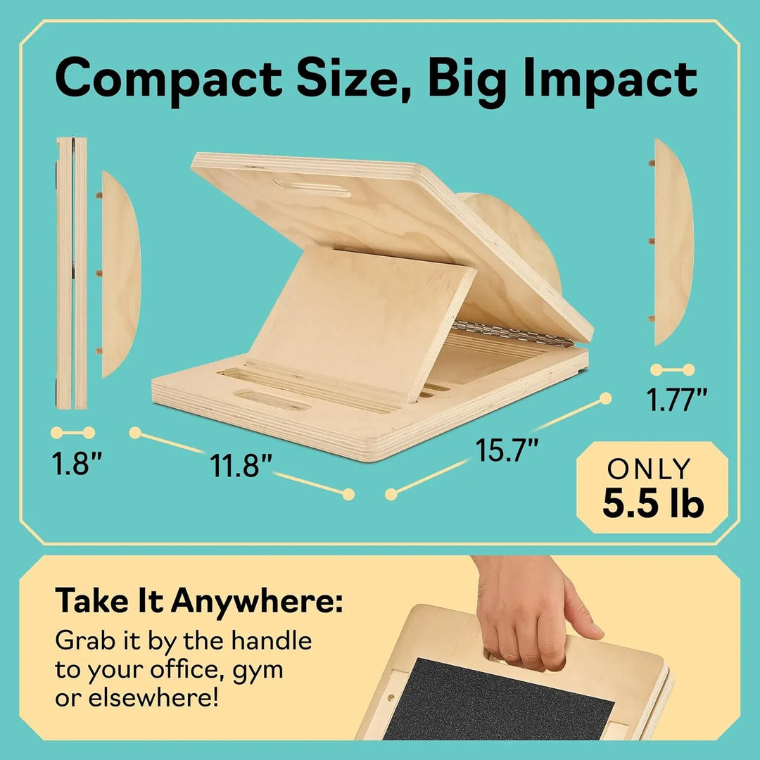 Balance Board – 3-in-1 Wooden Slant &amp; Calf Stretch Board