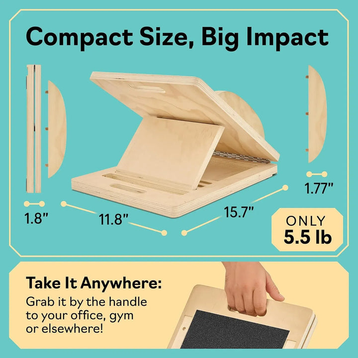 Balance Board – 3-in-1 Wooden Slant &amp; Calf Stretch Board