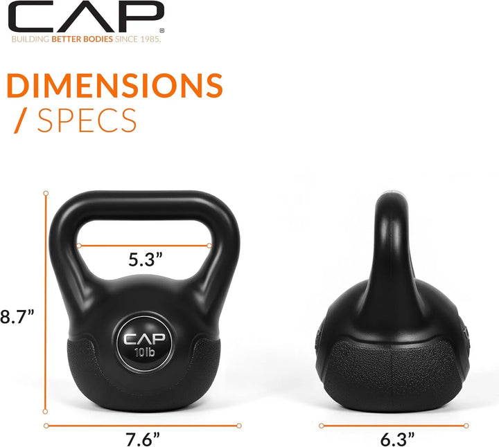 Set of black kettlebells from The Peak Pivot CAP Kettlebell Set, ideal for strength training workouts