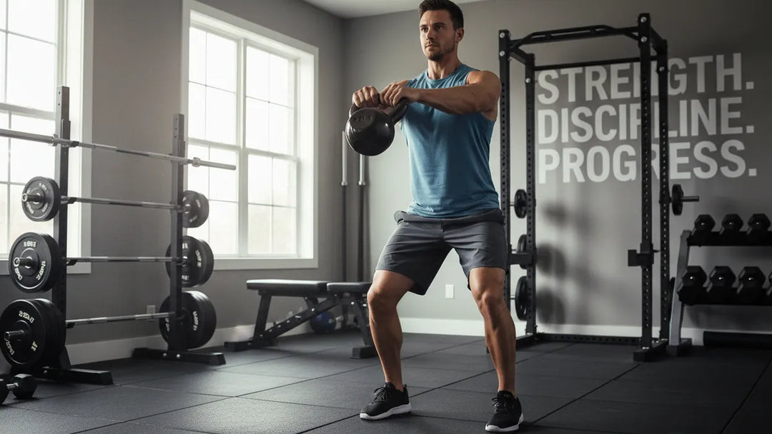 Cast iron kettlebell weight from The Peak Pivot, shown in black with a sturdy handle and smooth surface for strength training.
