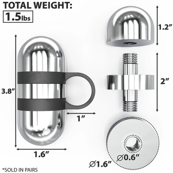Pair of Synergee hand weights used for strength training, featuring adjustable dumbbell design and ergonomic grips for fitness workouts.