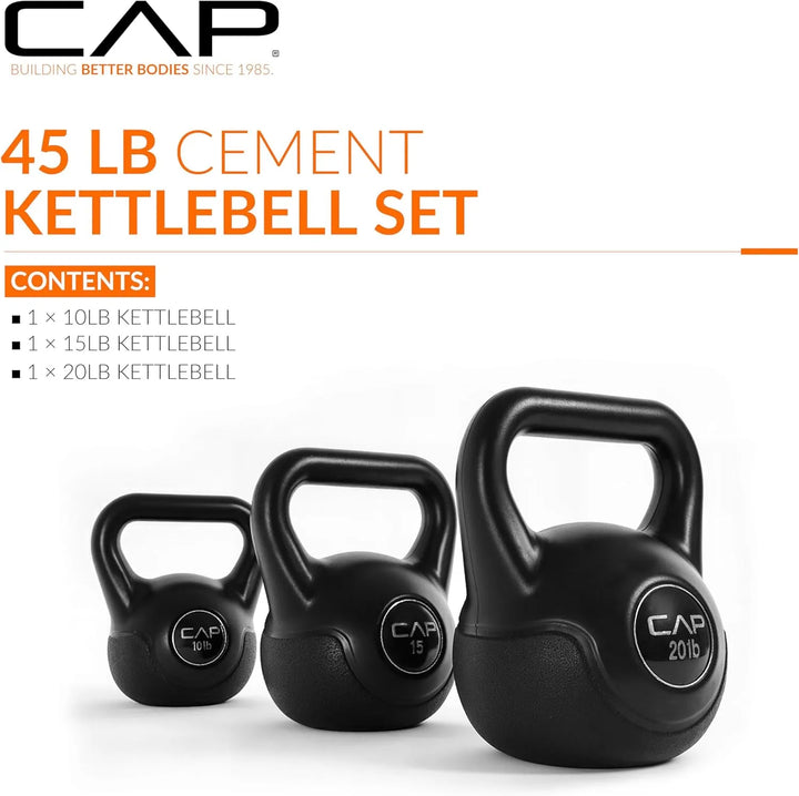 Set of The Peak Pivot kettlebells in various weights for strength training and functional fitness exercises.