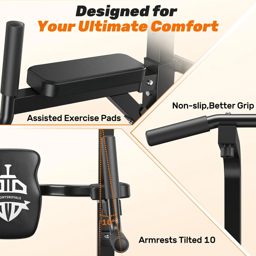 Power Tower pull-up station by The Peak Pivot with sturdy frame and multiple exercise bars for strength training.