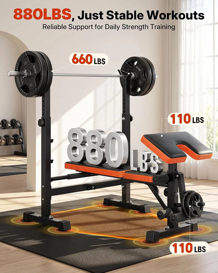 6-In-1 Weight Bench Set