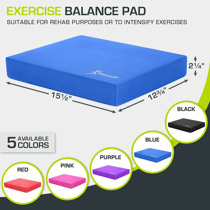 Non-slip foam balance pad showing a soft, cushioned surface for stability and exercise use.