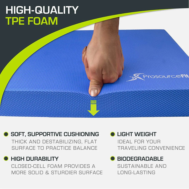 Non-slip foam balance padshowing a textured, cushioned surface for stability and exercise training.
