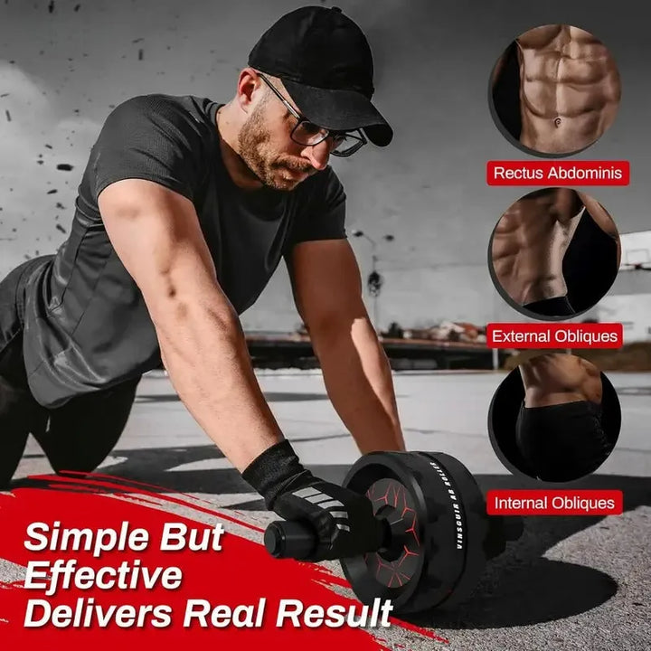 TM Ab Wheel Roller for core strength with knee pad, gym equipment for fitness and health, designed for effective core workouts.