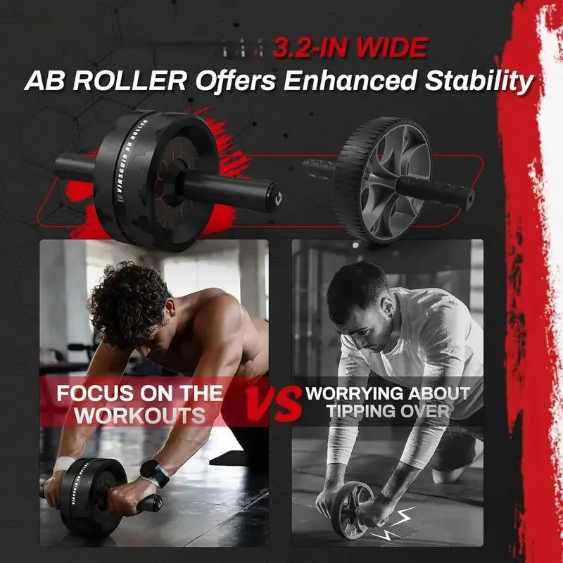 TM Ab Wheel Roller for core strength with knee pad, used for fitness and gym workouts, shown on a plain background